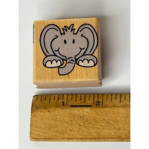 Stampabilities Ellie Elephant Rubber Stamp‎ Wood Mounted Crafting Scrapbooking